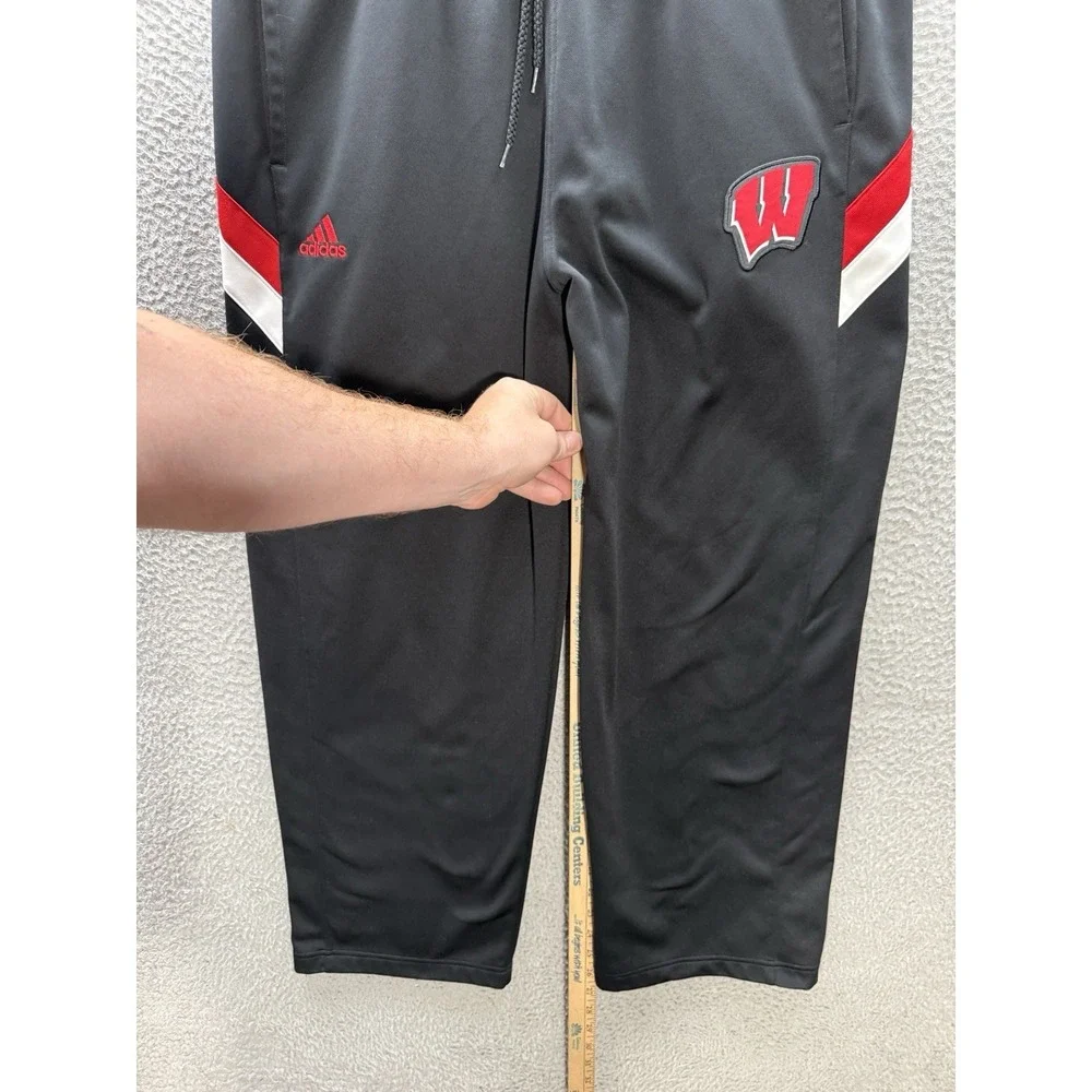 Wisconsin Badgers Track Pants Adult XL Black Adidas Sweatpants NCAA College‎